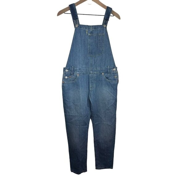 Levis Denim Jean Overall Pants Womens Sz Small Pockets Blue Medium Rinse - Picture 4 of 11